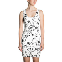 Load image into Gallery viewer, Floral Black and White Sublimation Cut & Sew Dress