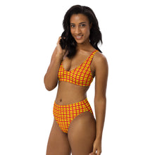 Load image into Gallery viewer, RED & YELLOW pattern - Recycled high-waisted bikini