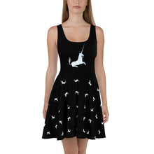 Load image into Gallery viewer, UNIQUE HORN - Black Skater Dress