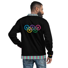 Load image into Gallery viewer, OLYMPIC PRIDE - Black - Coloured - Unisex Bomber Jacket