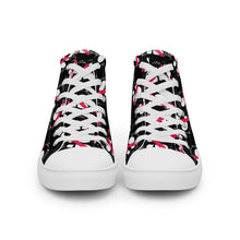Load image into Gallery viewer, FOOT PRINT - Don't Stand here! YC - Black - Men’s high top canvas shoes