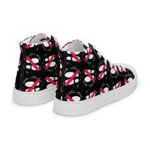 Load image into Gallery viewer, FOOT PRINT - Don't Stand here! YC - Black - Men’s high top canvas shoes