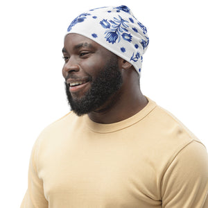 DUTCH BLUES - Floral Fine Art Beanie