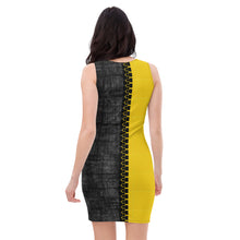 Load image into Gallery viewer, Zipper Dress - Black an Yellow - Sublimation Cut &amp; Sew Dress
