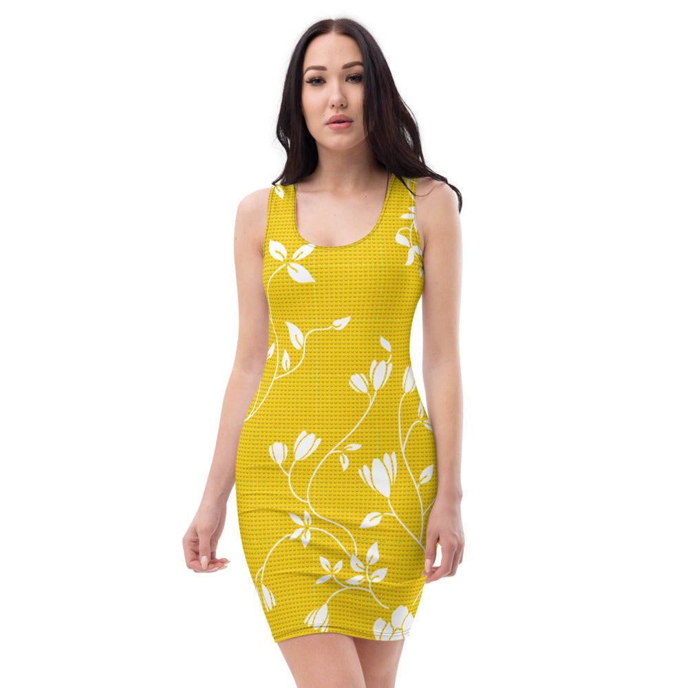 Floral - Black an Yellow - Free Style Sublimation Cut & Sew Dress