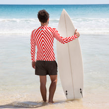 Load image into Gallery viewer, CRAZZ - RED STRIPES Men&#39;s Rash Guard
