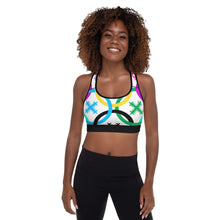 Load image into Gallery viewer, Olympic Pride - Multicolour Padded Sports Bra
