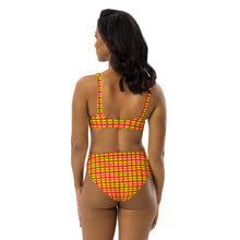 Load image into Gallery viewer, RED &amp; YELLOW pattern - Recycled high-waisted bikini
