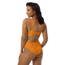 Load image into Gallery viewer, RED &amp; YELLOW pattern - Recycled high-waisted bikini
