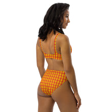 Load image into Gallery viewer, RED &amp; YELLOW pattern - Recycled high-waisted bikini
