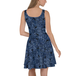 Dark Blue - Unique Horn Skater Dress