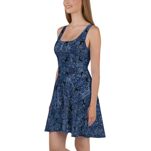 Dark Blue - Unique Horn Skater Dress