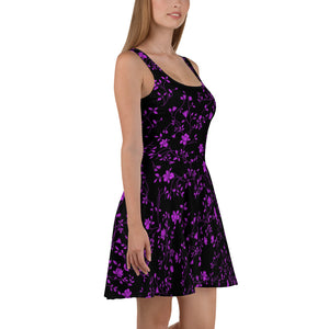 Floral Skater - Black Purple Dress