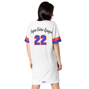 NR. 22 - Super Sister League - Bue -Red T-shirt dress