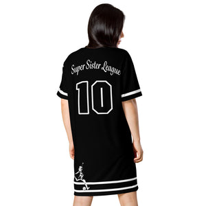 NR 10 - Super Sister League - Black T-shirt dress