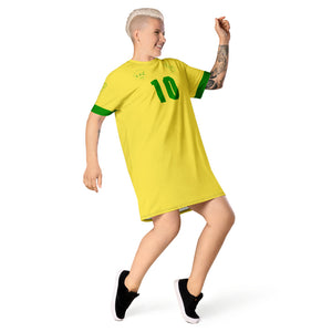 NR. 10 - Super Sister League - green/yellow T-shirt dress