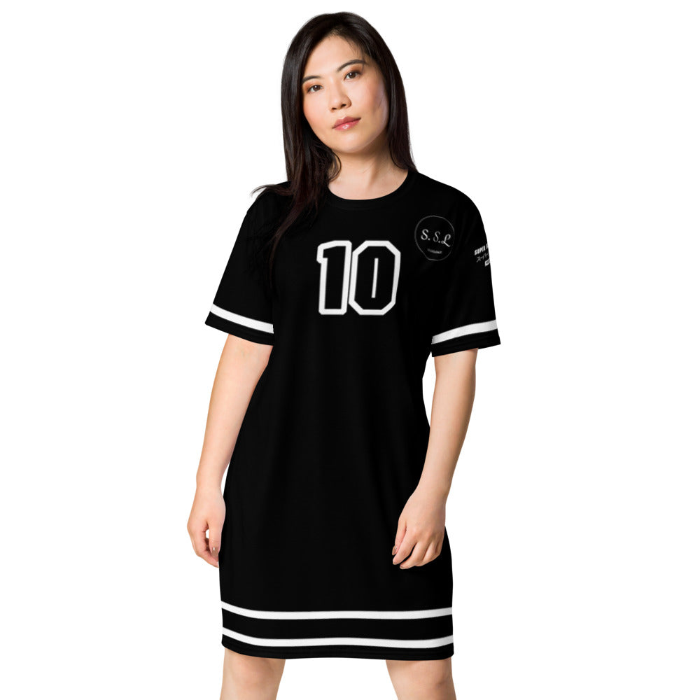 NR 10 - Super Sister League - Black T-shirt dress