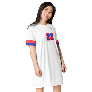 NR. 22 - Super Sister League - Bue -Red T-shirt dress