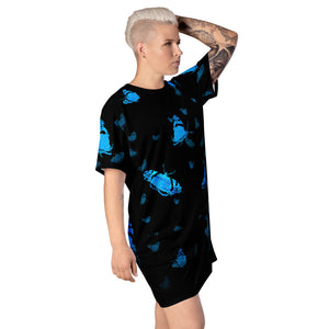 Madam Butterfly - blue BF - T-shirt dress