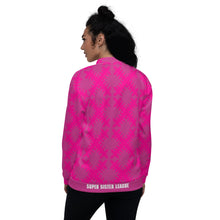 Load image into Gallery viewer, SUPER SISTER LEAGUE - Pink - Unisex Bomber Jacket
