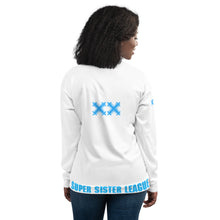 Load image into Gallery viewer, SUPER SISTER LEAGUE - Blue - Unisex Bomber Jacket
