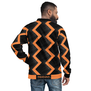 ZIZZAG - Orange & Black Unisex Bomber Jacket