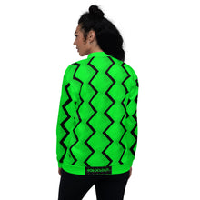 Load image into Gallery viewer, CROCO ZIZZAG Black - Green Unisex Bomber Jacket
