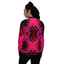 Load image into Gallery viewer, SUPER SISTER LEAGUE - Pink Multi Cross - Unisex Bomber Jacket
