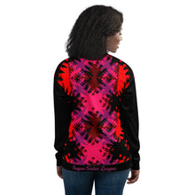 Load image into Gallery viewer, SUPER SISTER LEAGUE - Pink Multi Cross - Unisex Bomber Jacket
