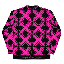 Load image into Gallery viewer, SUPER SISTER LEAGUE - Pink Cross - Unisex Bomber Jacket
