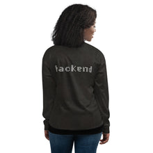 Load image into Gallery viewer, FRONTEND/BACKEND - Flip mode - Unisex Bomber Jacket
