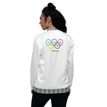 Load image into Gallery viewer, OLYMPIC PRIDE -  White Coloured - Unisex Bomber Jacket
