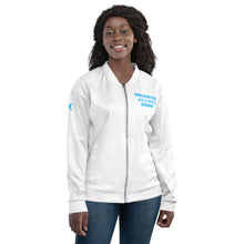 Load image into Gallery viewer, SUPER SISTER LEAGUE - Blue - Unisex Bomber Jacket
