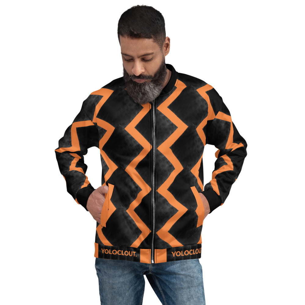 ZIZZAG - Orange & Black Unisex Bomber Jacket