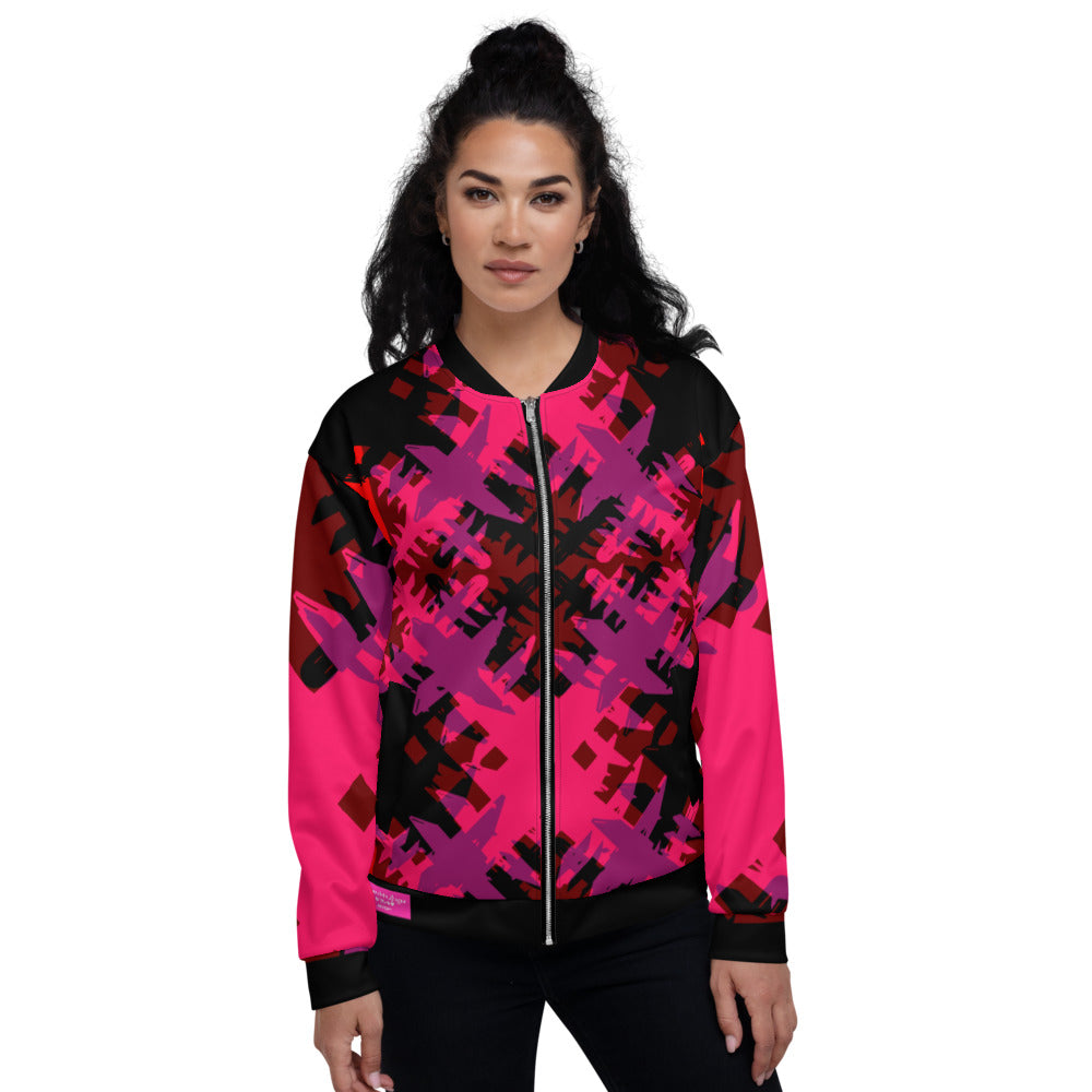 SUPER SISTER LEAGUE - Pink Multi Cross - Unisex Bomber Jacket