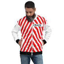 Load image into Gallery viewer, CRAZZ - RED STRIPES - Unisex Bomber Jacket
