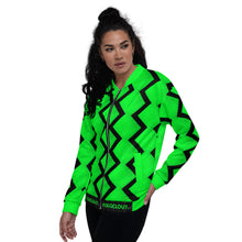 Load image into Gallery viewer, CROCO ZIZZAG Black - Green Unisex Bomber Jacket
