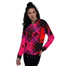 Load image into Gallery viewer, SUPER SISTER LEAGUE - Pink Multi Cross - Unisex Bomber Jacket
