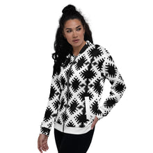 Load image into Gallery viewer, SUPER SISTER LEAGUE - White Cross - Unisex Bomber Jacket
