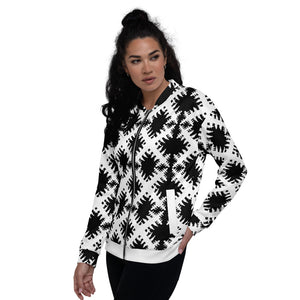 SUPER SISTER LEAGUE - White Cross - Unisex Bomber Jacket