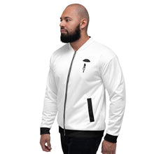 Load image into Gallery viewer, Hanging from Heaven - White - Unisex Bomber Jacket
