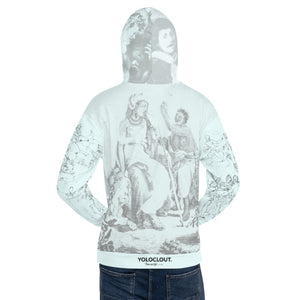 SOLACE - Yoloclout. Fine Art Fit - Light Blue Unisex Hoodie