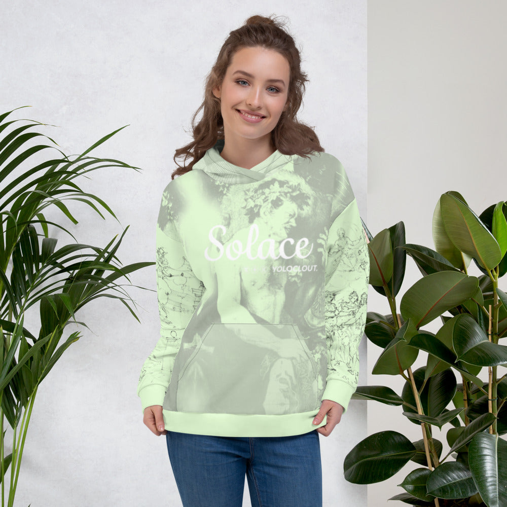 SOLACE - Yoloclout. Fine Art Fit - Light Grey Unisex Hoodie