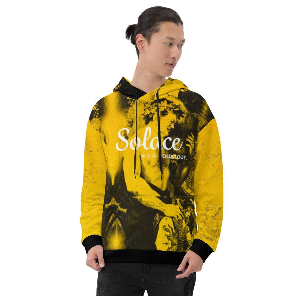 SOLACE - Yoloclout. - Fine Art Yellow Unisex Hoodie