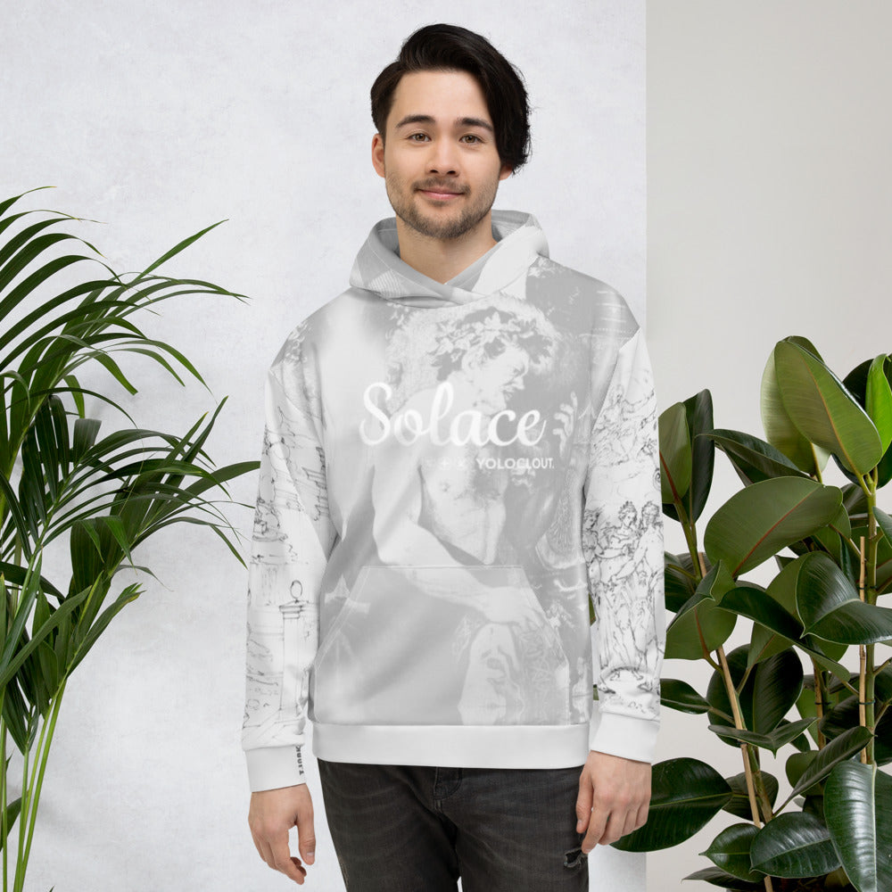 SOLACE - Yoloclout. Fine Art Fit - Light Blue Unisex Hoodie