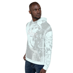 SOLACE - Yoloclout. Fine Art Fit - Light Blue Unisex Hoodie