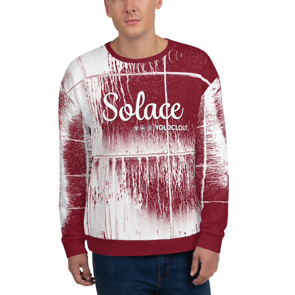 SOLACE - Burgundy/Stain - Yoloclout. - Free Style Unisex Sweatshirt