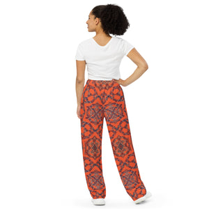 RUG BEAT - All-over print unisex wide-leg pants