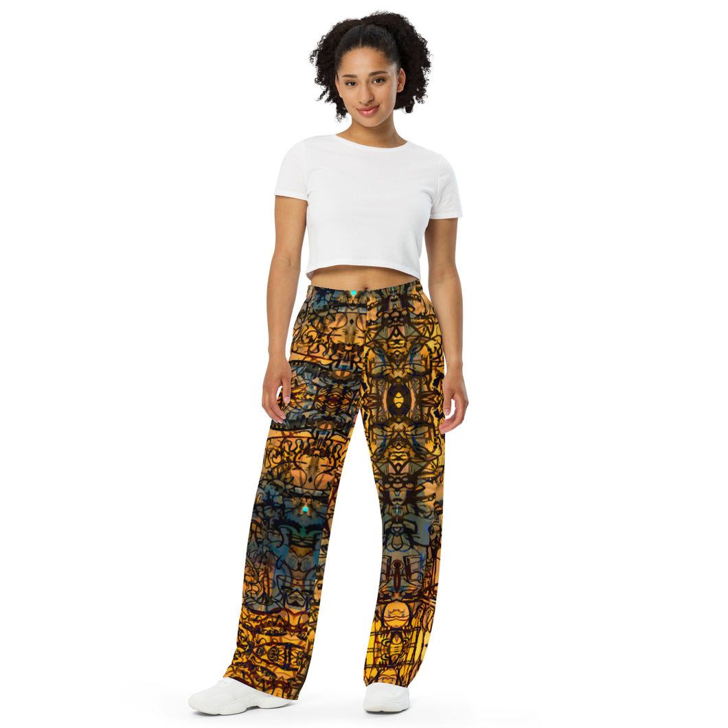 YAYOB - All-over print unisex wide-leg pants