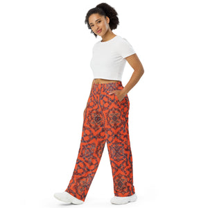 RUG BEAT - All-over print unisex wide-leg pants